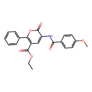 ethyl 3-[(4-methoxybenzoyl)amino]-2-oxo-6-phenyl-2H-pyran-5-carboxylate structure