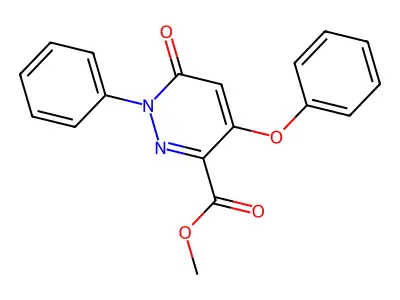 Methyl 6-oxo-4-phenoxy-1-phenyl-1,6-dihydropyridazine-3-carboxylate structure