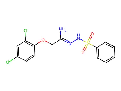 N'-(benzenesulfonamido)-2-(2,4-dichlorophenoxy)ethanimidamide structure