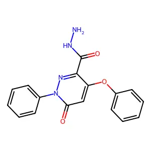 6-Oxo-4-phenoxy-1-phenyl-1,6-dihydro-3-pyridazinecarbohydrazide structure