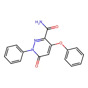 6-Oxo-4-phenoxy-1-phenyl-1,6-dihydro-3-pyridazinecarboxamide structure