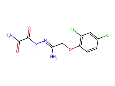 2-{2-[2-(2,4-Dichlorophenoxy)ethanimidoyl]hydrazino}-2-oxoacetamide structure