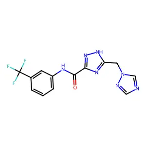 3-(1H-1,2,4-triazol-1-ylmethyl)-N-[3-(trifluoromethyl)phenyl]-1H-1,2,4-triazole-5-carboxamide structure