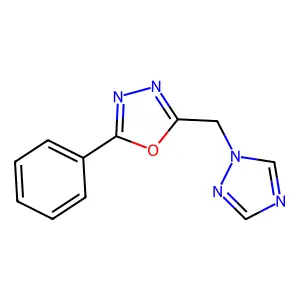 2-phenyl-5-(1H-1,2,4-triazol-1-ylmethyl)-1,3,4-oxadiazole structure