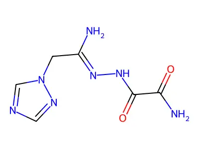 2-oxo-2-{2-[2-(1H-1,2,4-triazol-1-yl)ethanimidoyl]hydrazino}acetamide structure