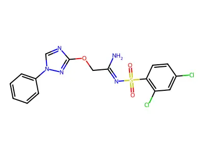N'-(2,4-dichlorophenyl)sulfonyl-2-[(1-phenyl-1,2,4-triazol-3-yl)oxy]ethanimidamide structure
