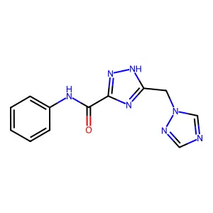 N-phenyl-3-(1H-1,2,4-triazol-1-ylmethyl)-1H-1,2,4-triazole-5-carboxamide structure