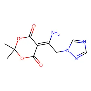 5-[1-amino-2-(1H-1,2,4-triazol-1-yl)ethylidene]-2,2-dimethyl-1,3-dioxane-4,6-dione structure