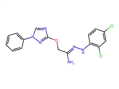 N'-(2,4-dichlorophenyl)-2-[(1-phenyl-1H-1,2,4-triazol-3-yl)oxy]ethanimidohydrazide structure