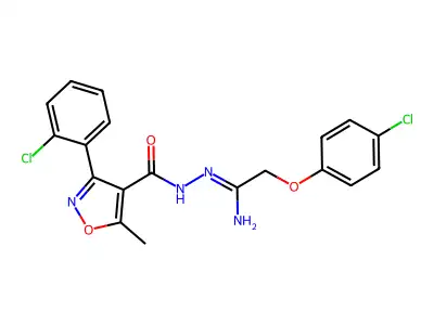 N'-[2-(4-chlorophenoxy)ethanimidoyl]-3-(2-chlorophenyl)-5-methyl-4-isoxazolecarbohydrazide structure
