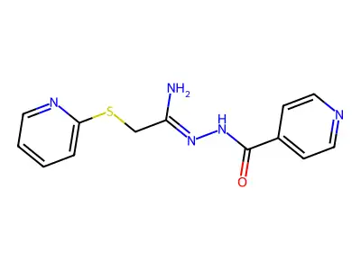 N-[(1-amino-2-pyridin-2-ylsulfanylethylidene)amino]pyridine-4-carboxamide structure
