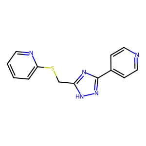 2-pyridinyl [5-(4-pyridinyl)-1H-1,2,4-triazol-3-yl]methyl sulfide structure