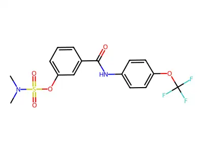 [3-[[4-(trifluoromethoxy)phenyl]carbamoyl]phenyl] N,N-dimethylsulfamate structure