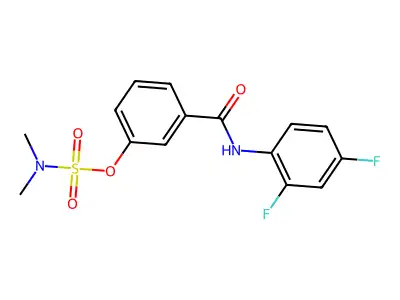 3-[(2,4-difluoroanilino)carbonyl]phenyl-N,N-dimethylsulfamate structure