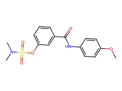 N,N-dimethylsulfamic acid [3-[(4-methoxyanilino)-oxomethyl]phenyl] ester structure