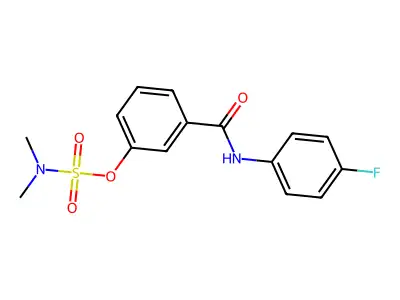 3-[(4-fluoroanilino)carbonyl]phenyl-N,N-dimethylsulfamate structure