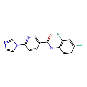 N-(2,4-difluorophenyl)-6-(1H-imidazol-1-yl)nicotinamide structure