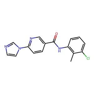 N-(3-chloro-2-methylphenyl)-6-(1H-imidazol-1-yl)nicotinamide structure