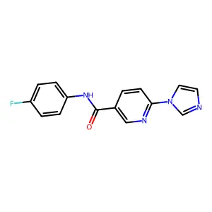 N-(4-fluorophenyl)-6-(1H-imidazol-1-yl)nicotinamide structure
