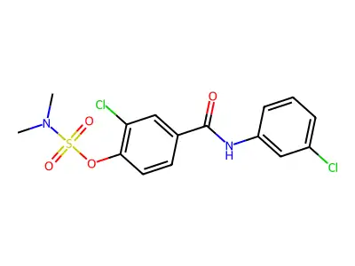 2-chloro-4-[(3-chloroanilino)carbonyl]phenyl-N,N-dimethylsulfamate structure