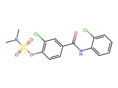 2-chloro-4-[(2-chloroanilino)carbonyl]phenyl-N,N-dimethylsulfamate structure