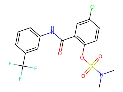 4-chloro-2-{[3-(trifluoromethyl)anilino]carbonyl}phenyl-N,N-dimethylsulfamate structure