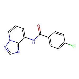 4-chloro-N-[1,2,4]triazolo[1,5-a]pyridin-8-ylbenzenecarboxamide structure