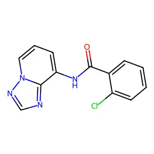 2-chloro-N-[1,2,4]triazolo[1,5-a]pyridin-8-ylbenzenecarboxamide structure