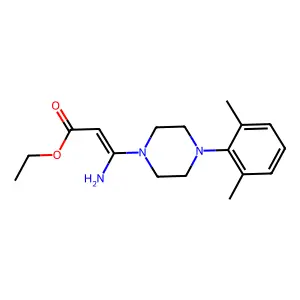 Ethyl 3-amino-3-[4-(2,6-dimethylphenyl)piperazino]acrylate structure