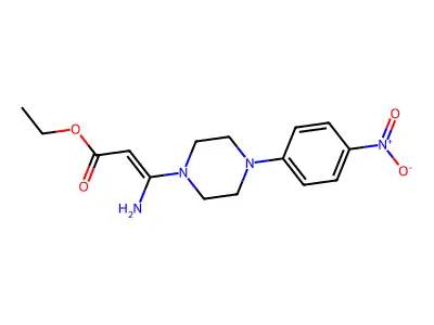 Ethyl 3-amino-3-[4-(4-nitrophenyl)piperazin-1-yl]prop-2-enoate structure