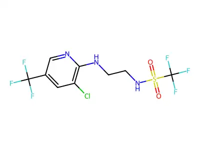 C9H8ClF6N3O2S structure