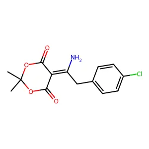 5-[1-Amino-2-(4-chlorophenyl)ethylidene]-2,2-dimethyl-1,3-dioxane-4,6-dione structure