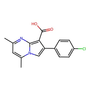 7-(4-Chlorophenyl)-2,4-dimethylpyrrolo[1,2-a]pyrimidine-8-carboxylic acid structure