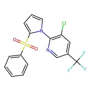 3-chloro-2-[2-(phenylsulfonyl)-1H-pyrrol-1-yl]-5-(trifluoromethyl)pyridine structure