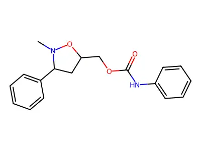 (2-methyl-3-phenyl-1,2-oxazolidin-5-yl)methyl N-phenylcarbamate structure