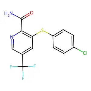 3-[(4-Chlorophenyl)sulfanyl]-5-(trifluoromethyl)-2-pyridinecarboxamide structure