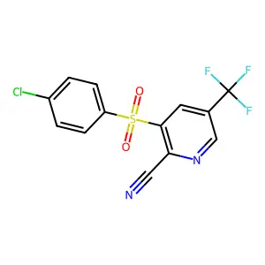 3-[(4-Chlorophenyl)sulfonyl]-5-(trifluoromethyl)-2-pyridinecarbonitrile structure
