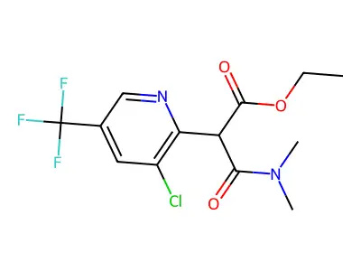ethyl 2-[3-chloro-5-(trifluoromethyl)-2-pyridinyl]-3-(dimethylamino)-3-oxopropanoate structure