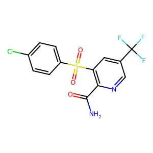 3-[(4-Chlorophenyl)sulfonyl]-5-(trifluoromethyl)-2-pyridinecarboxamide structure