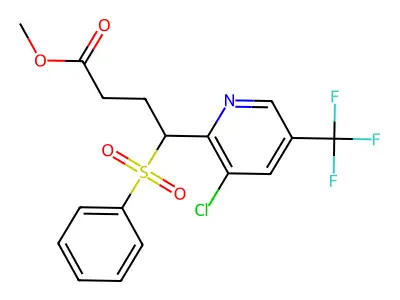 Methyl 4-(benzenesulfonyl)-4-[3-chloro-5-(trifluoromethyl)pyridin-2-yl]butanoate structure