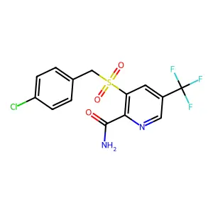 3-[(4-Chlorobenzyl)sulfonyl]-5-(trifluoromethyl)-2-pyridinecarboxamide structure