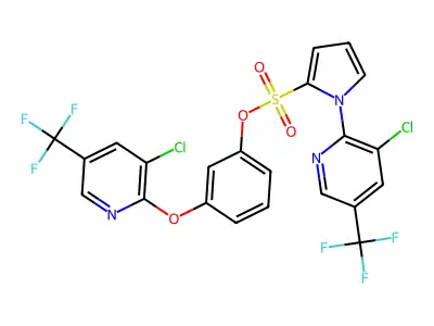 3-{[3-chloro-5-(trifluoromethyl)pyridin-2-yl]oxy}phenyl 1-[3-chloro-5-(trifluoromethyl)pyridin-2-yl]-1H-pyrrole-2-sulfonate structure