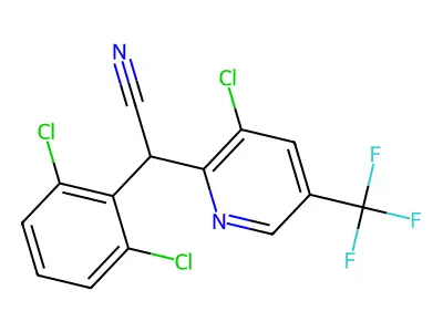 2-[3-Chloro-5-(trifluoromethyl)-2-pyridinyl]-2-(2,6-dichlorophenyl)acetonitrile structure