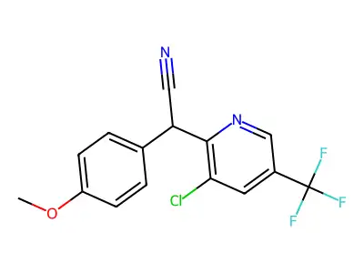 2-[3-Chloro-5-(trifluoromethyl)pyridin-2-yl]-2-(4-methoxyphenyl)acetonitrile structure