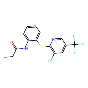 N-(2-{[3-chloro-5-(trifluoromethyl)-2-pyridinyl]sulfanyl}phenyl)propanamide structure