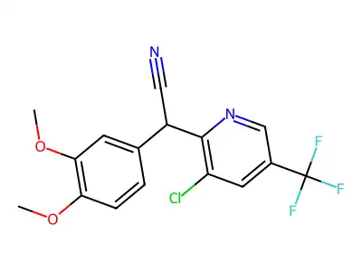 2-[3-Chloro-5-(trifluoromethyl)-2-pyridinyl]-2-(3,4-dimethoxyphenyl)acetonitrile structure