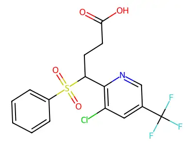 4-(Benzenesulfonyl)-4-[3-chloro-5-(trifluoromethyl)pyridin-2-yl]butanoic acid structure