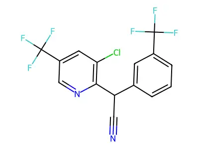 2-[3-chloro-5-(trifluoromethyl)-2-pyridinyl]-2-[3-(trifluoromethyl)phenyl]acetonitrile structure