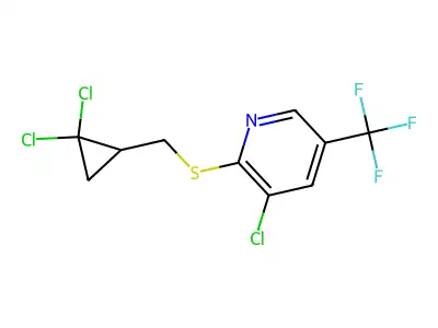 3-chloro-2-{[(2,2-dichlorocyclopropyl)methyl]sulfanyl}-5-(trifluoromethyl)pyridine structure