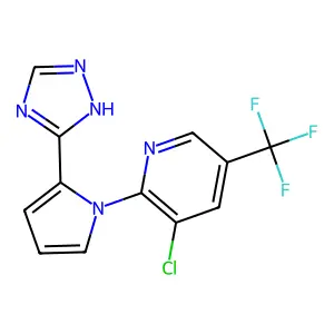 3-chloro-2-[2-(1H-1,2,4-triazol-3-yl)-1H-pyrrol-1-yl]-5-(trifluoromethyl)pyridine structure